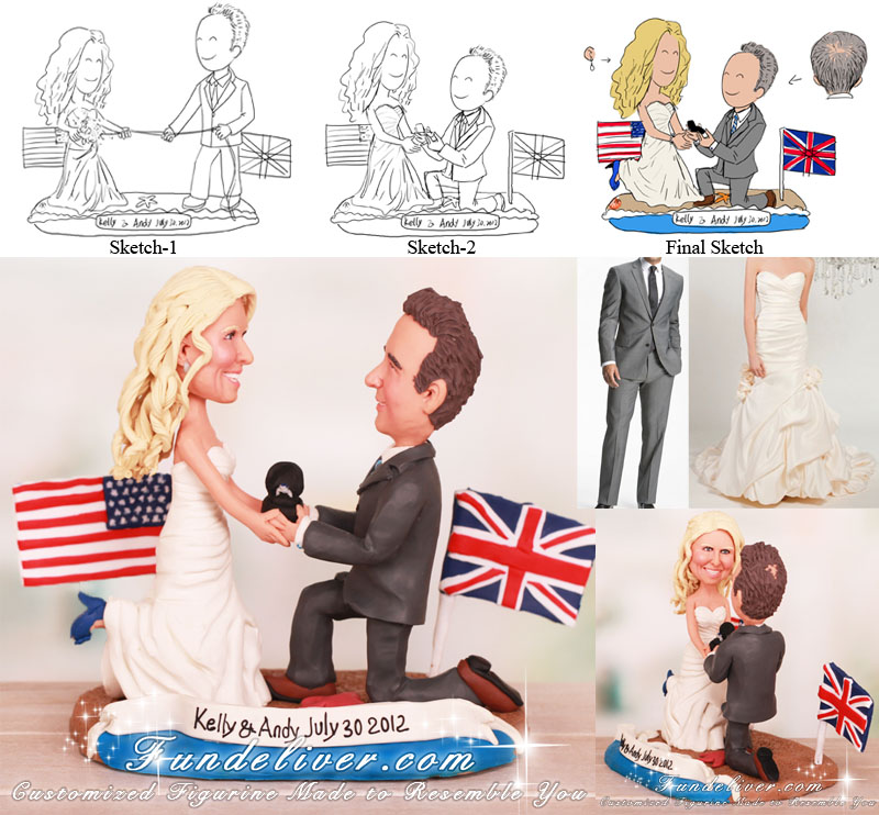 Propose on the Beach Wedding Cake Toppers